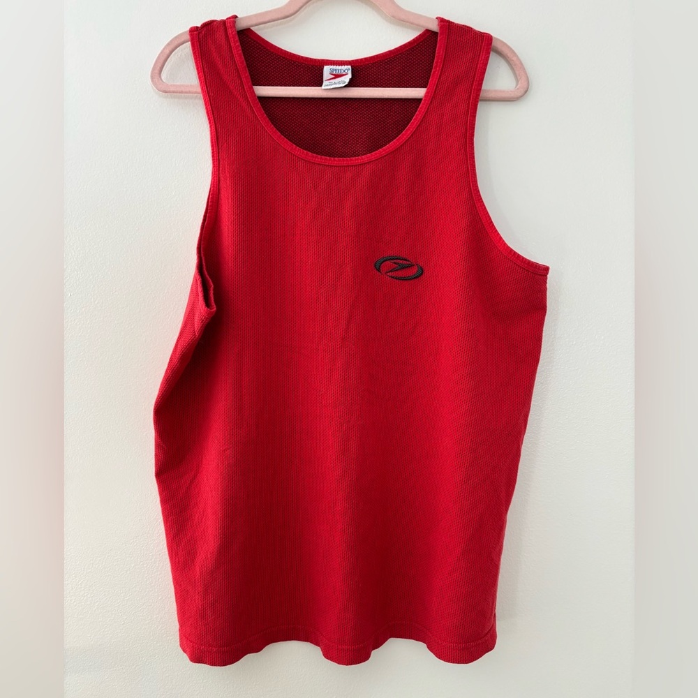 Vintage 90s Speedo Tank Top Red Mesh Men’s Large